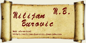 Milijan Burović vizit kartica